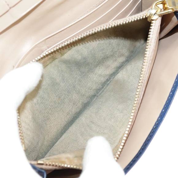 PRADA Long Wallet Enamel Blue Gold Auth 99227 - Picture 11 of 16